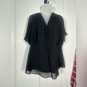 Componix Black Womens Short Sleeve Top Size 22P EUC